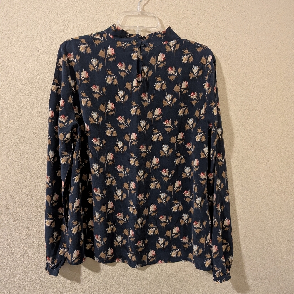 Pendleton Size Medium 100% Silk Floral Print Long Sleeve Women's Top - Picture 7 of 8